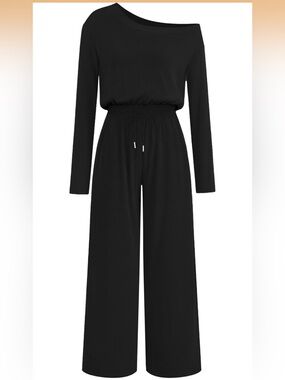 NWT Lazysmile Off the Shoulder Casual Jumpsuit L N8